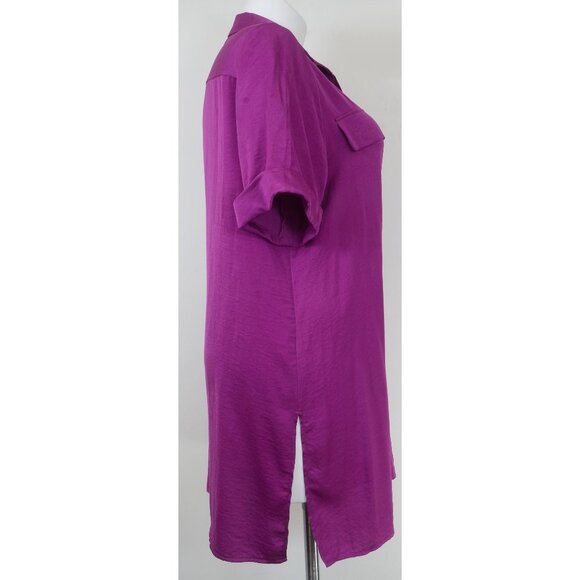 Chico's Colorful XL/16 (3) Long Tunic Shirt Button Down Front Pockets Summer - Picture 4 of 9